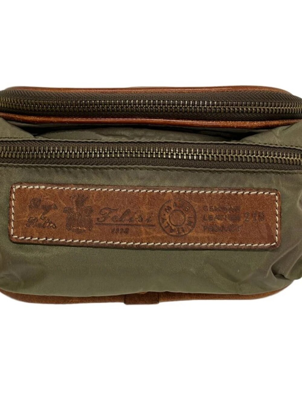 Felisi 218 Khaki Brown Nylon Leather Bum Bag